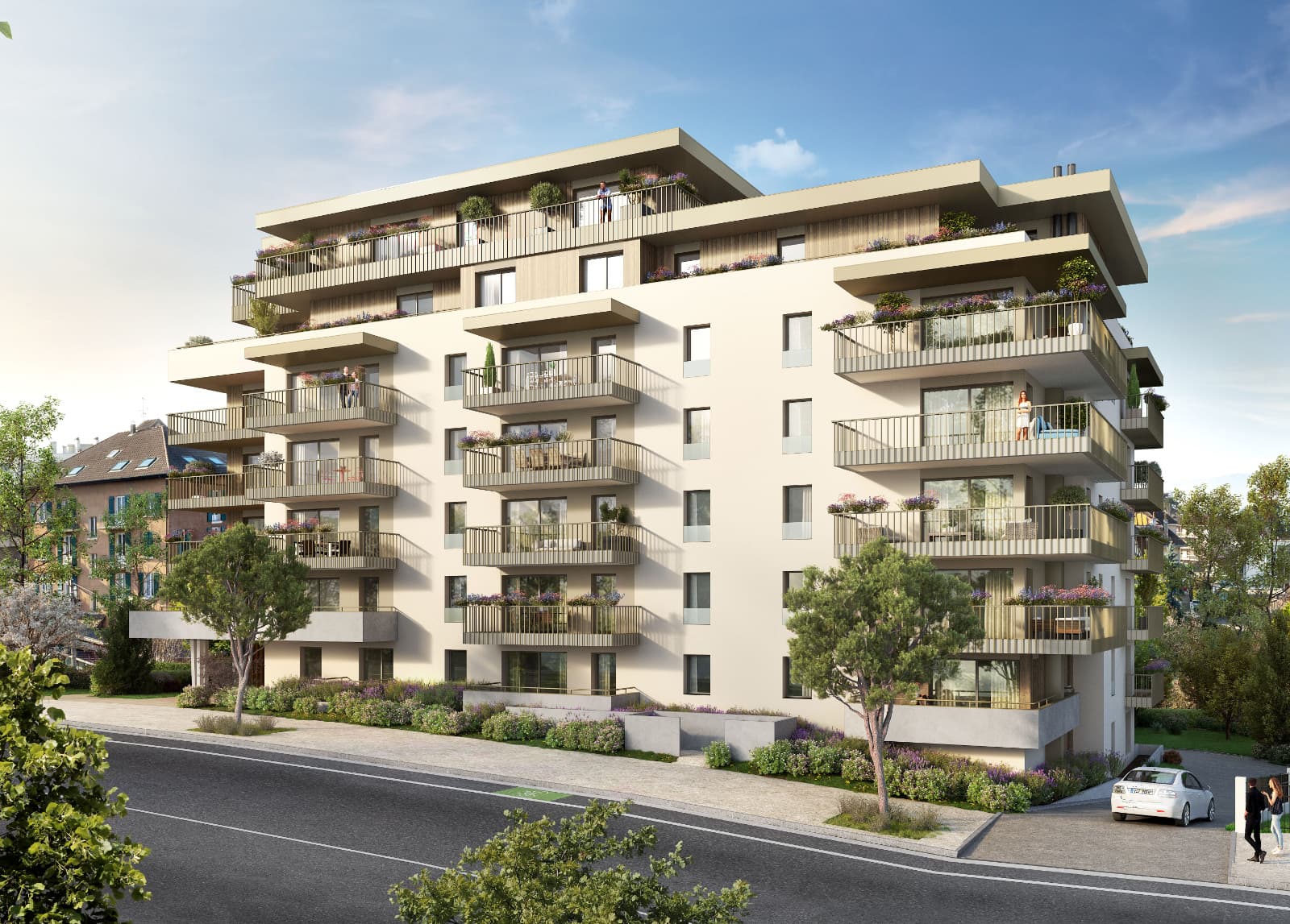 Thonon-les-Bains — Située dans un environnement urbain dynamique, cette résidence neuve propose des appartements aux vo...