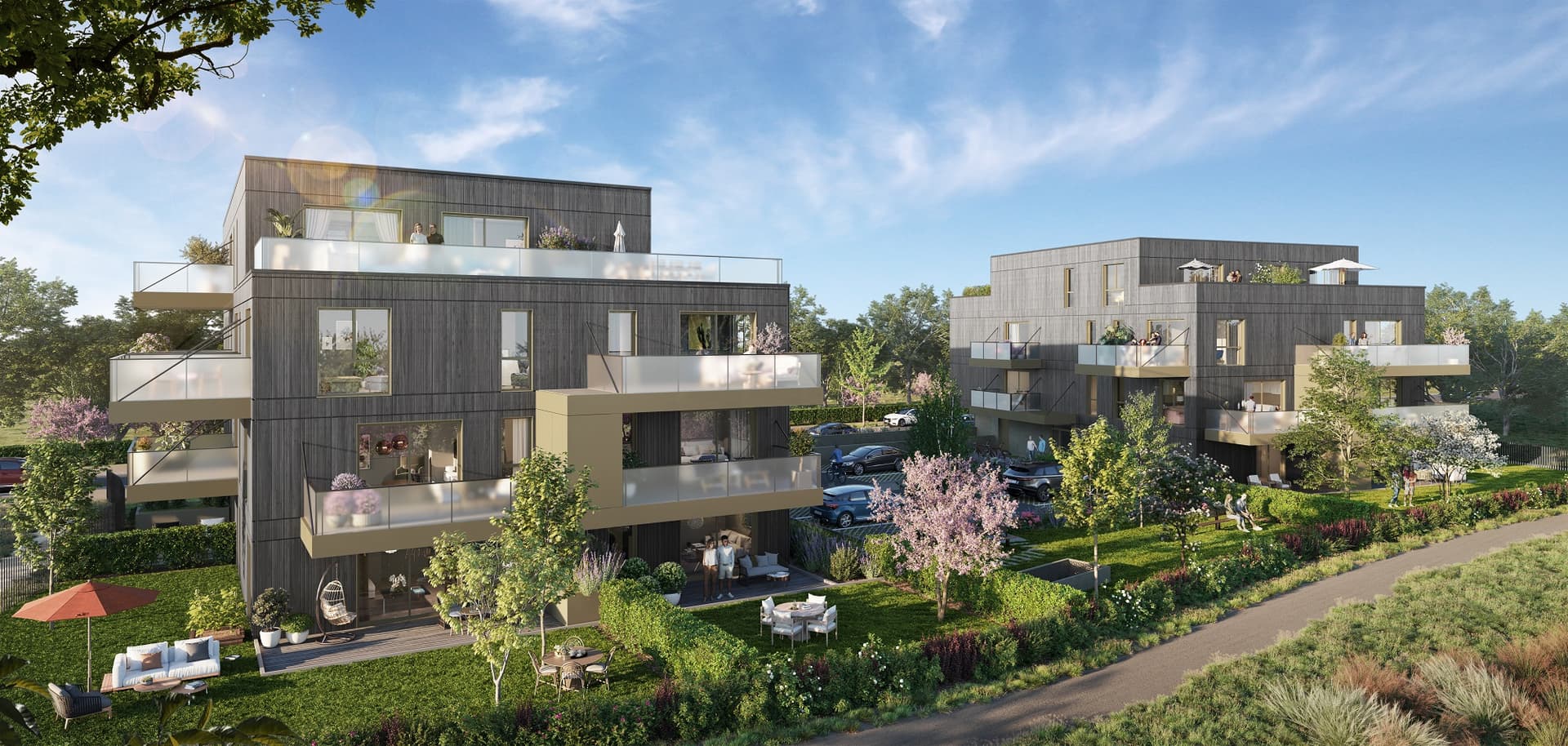 Mittelhausbergen — Au cœur de Mittelhausbergen, deux résidences à l’architecture contemporaine proposent un cadre de vi... - photo 2