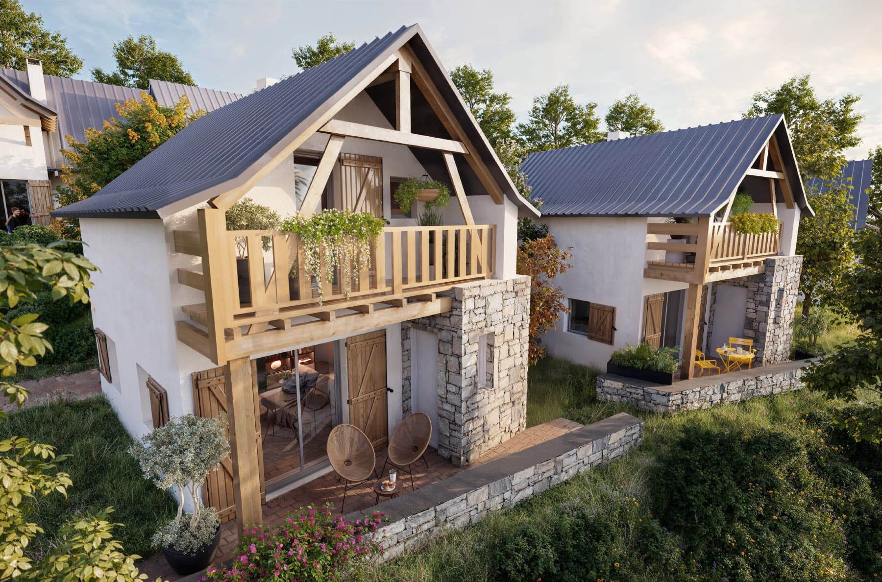 Seix — Situé au cœur d’un environnement préservé, cet ensemble résidentiel se distingue par la réhabilitati...