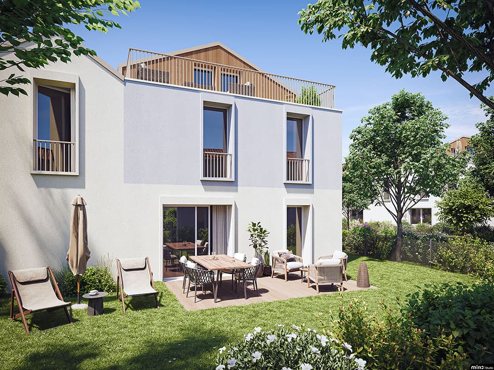 Bayonne — Situées en hauteur, ces neuf maisons individuelles offrent des vues dégagées sur un environnement ré...