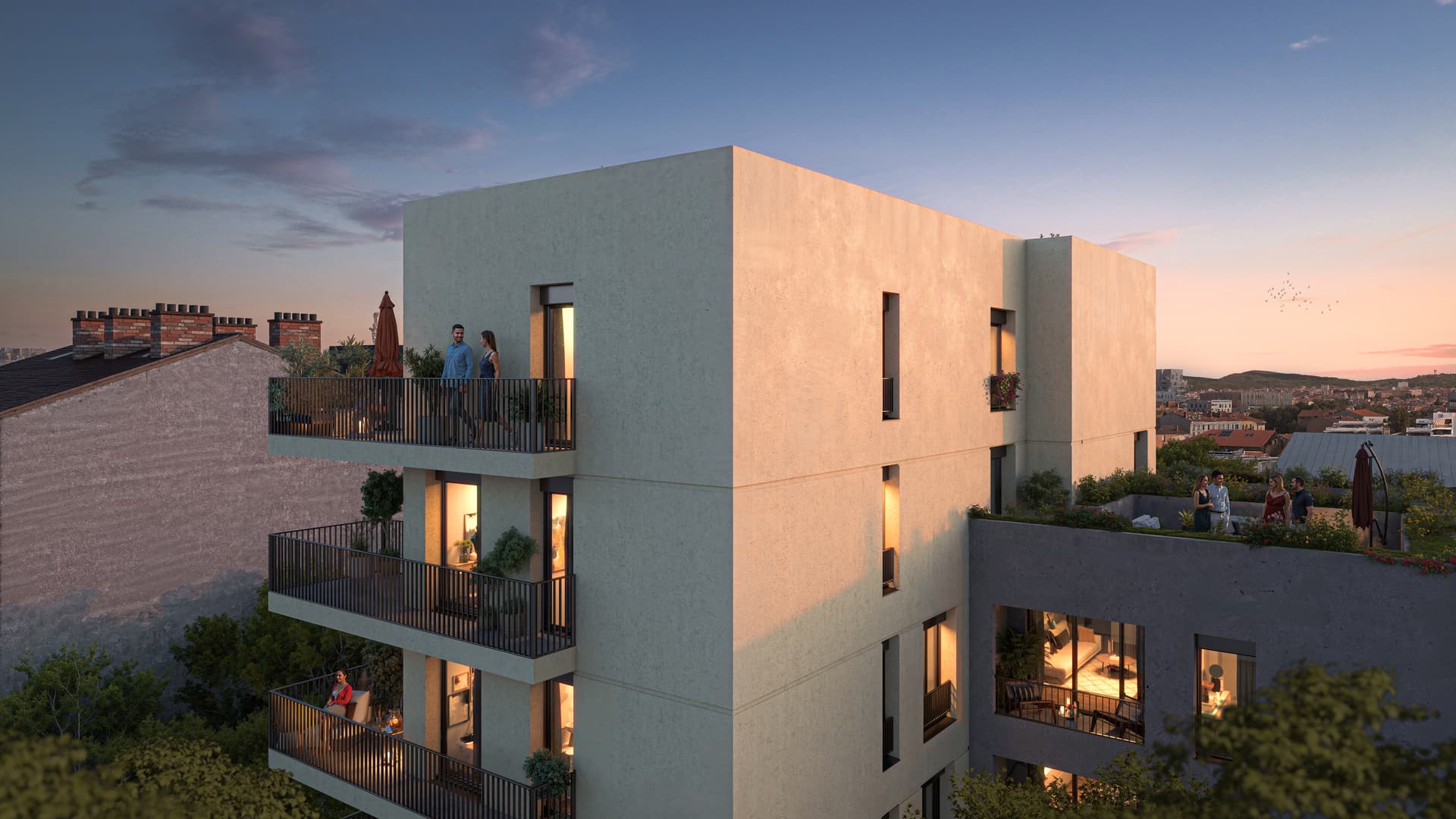 Lyon — Niché au sein d’un quartier urbain dynamique, ce projet résidentiel s’intègre avec harmonie dans son... - photo 2