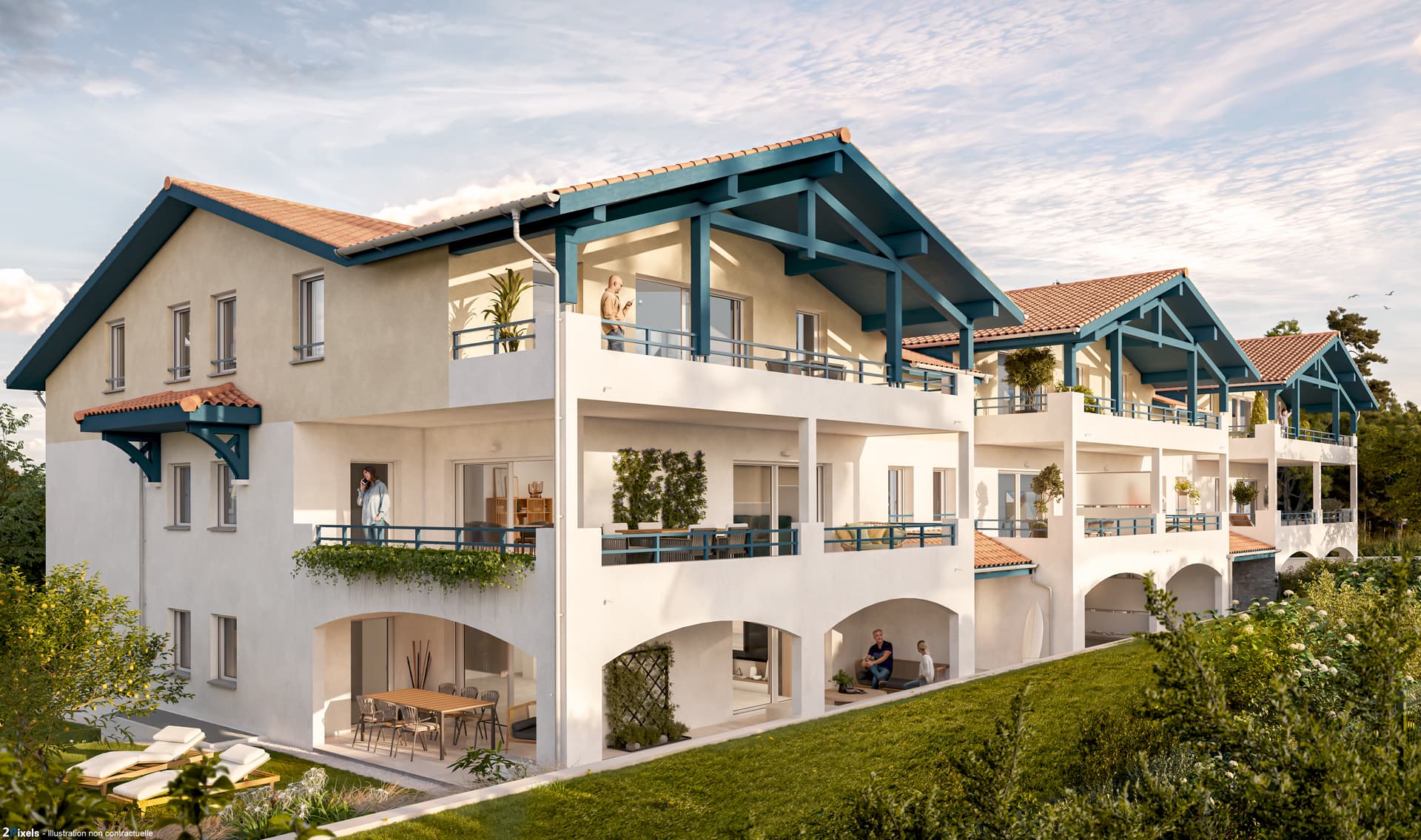 Capbreton — Située à proximité immédiate de l’océan Atlantique, cette nouvelle résidence s’intègre harmonieuseme...