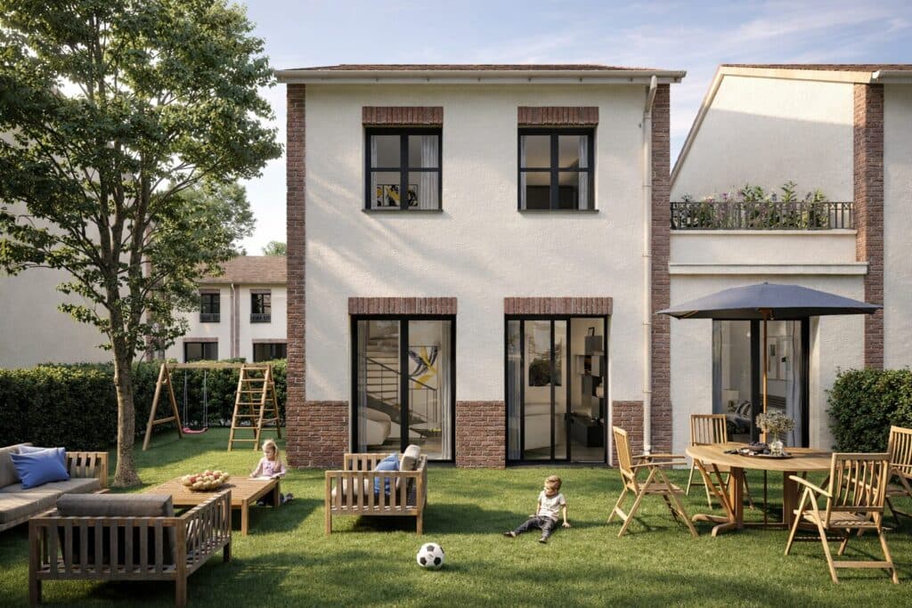 Dugny — Située à Dugny, cette résidence contemporaine s’intègre harmonieusement dans un environnement verdoy...