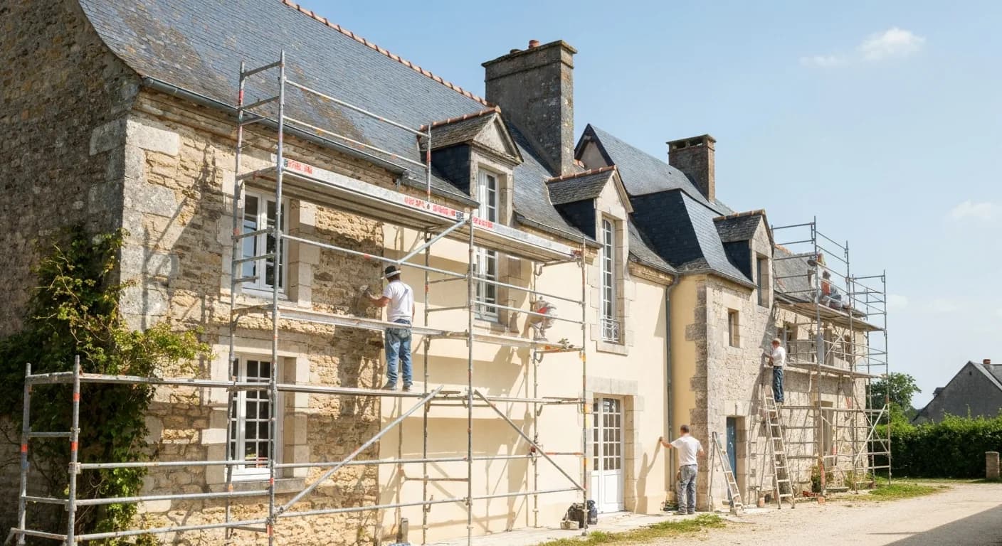 Maison ancienne en rénovation financée par le PTZ dans l'ancien en zone B2 ou C