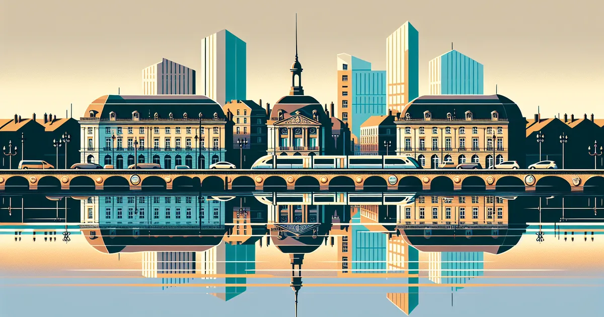 Vue de Bordeaux avec la place de la Bourse et des programmes immobiliers neufs