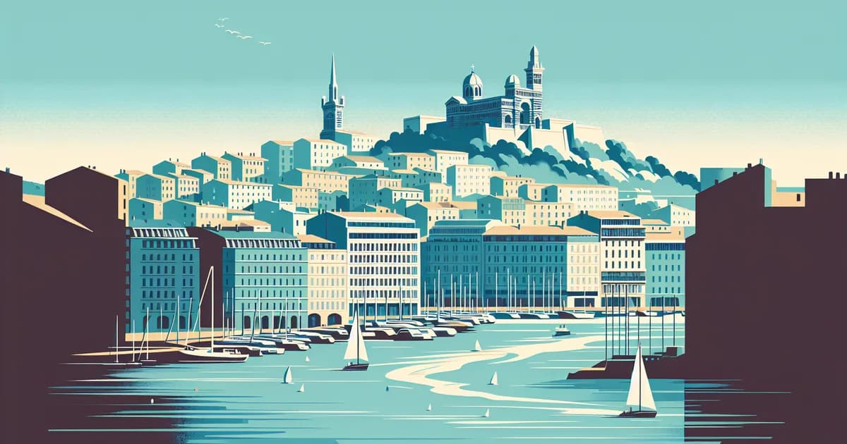 Vue du Vieux-Port de Marseille avec des programmes immobiliers neufs en arrière-plan