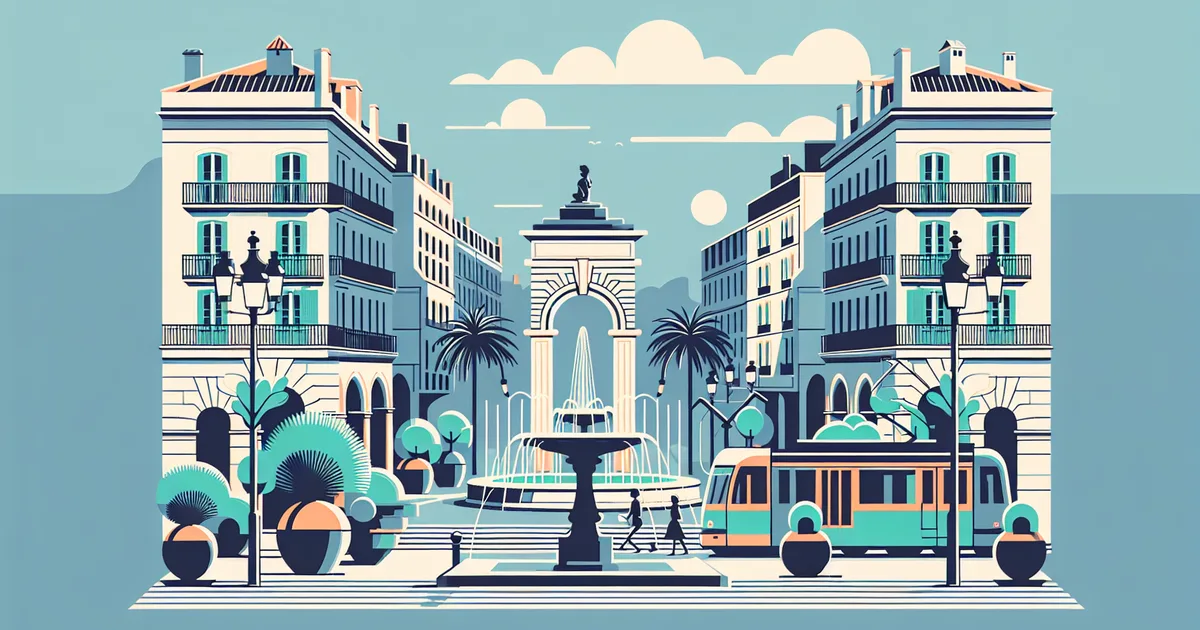 Vue de Montpellier avec la place de la Comédie et des programmes immobiliers neufs