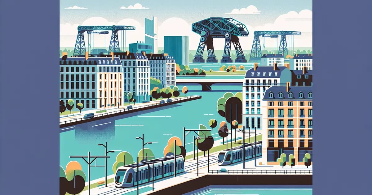 Vue de Nantes avec l'île de Nantes et des programmes immobiliers neufs