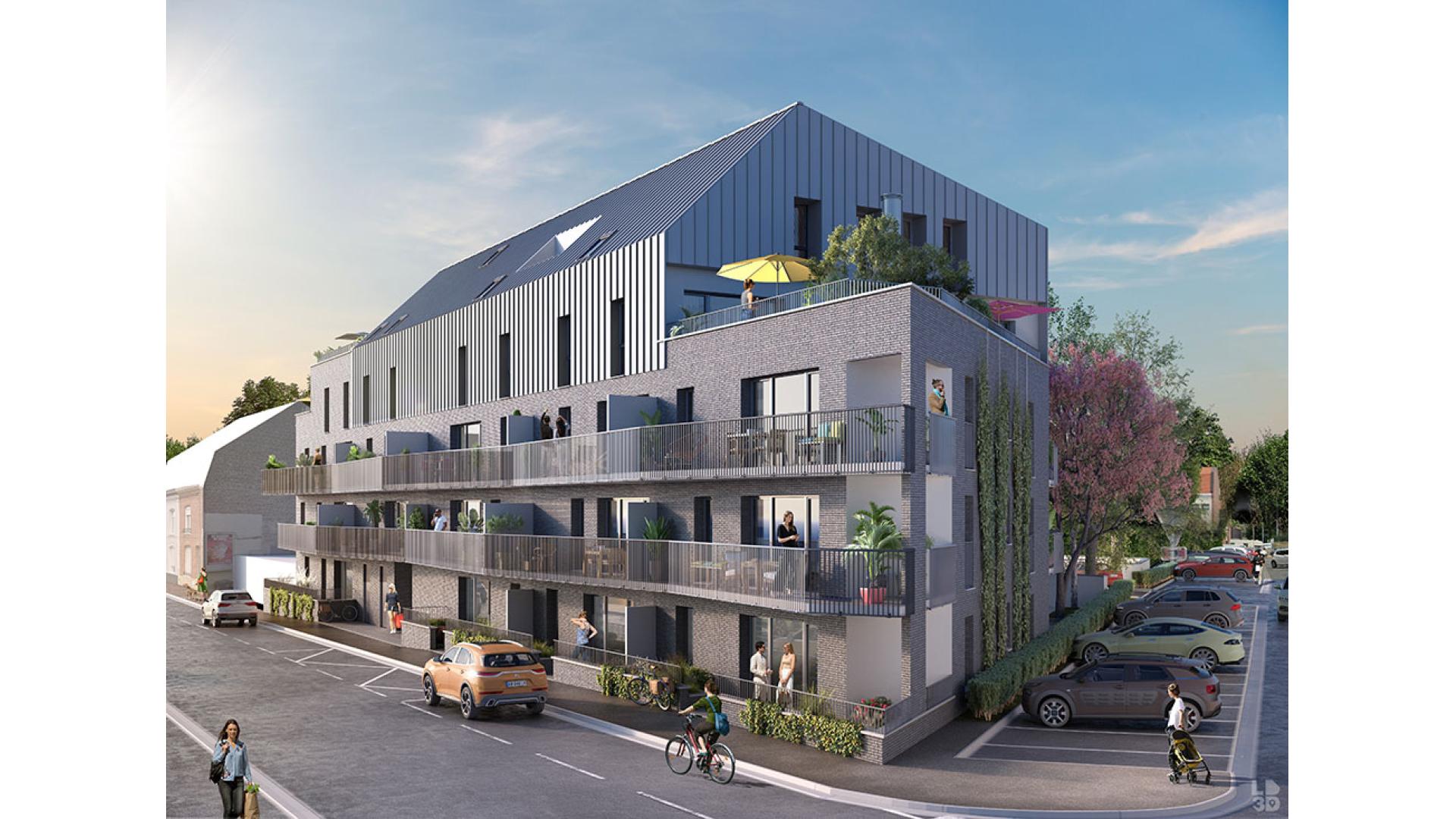 Programme neuf Marquette-Lez-Lille — Implantée dans un quartier résidentiel paisible, à proximité immédiate du centre-ville de Marquette-... à Marquette-Lez-Lille — éligible PTZ