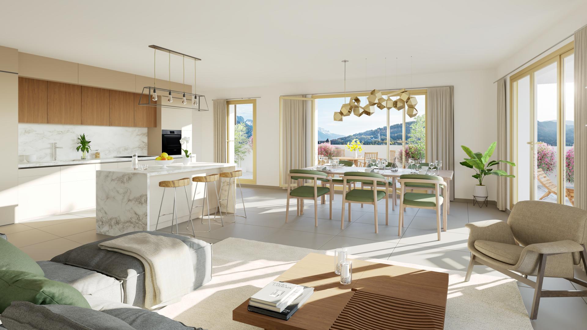 Programme neuf Annecy — Situé au cœur d’Annecy, un nouveau quartier résidentiel se distingue par une architecture contempora... à Annecy — éligible PTZ